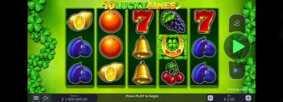 Játssz a 10 Lucky Lines játékkal ingyen demó módban