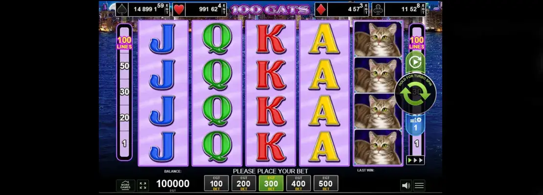 Spil 100 Cats gratis i demotilstand