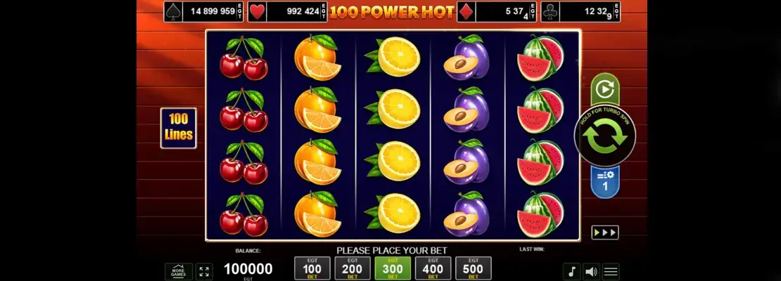 Játssz a 100 Power Hot játékkal ingyen demó módban