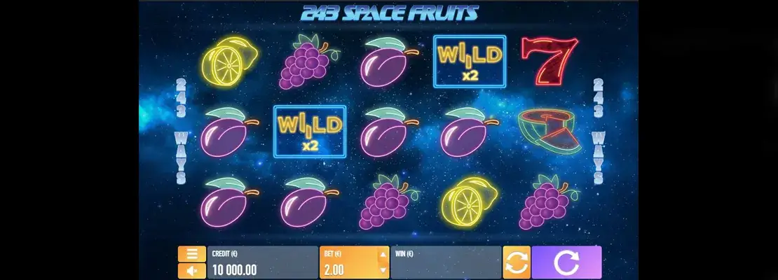 Játssz a 243 Space Fruits játékkal ingyen demó módban