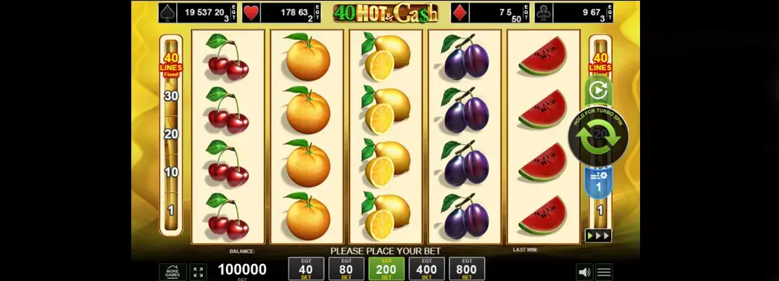 Играйте в 40 Hot And Cash бесплатно в демо-режиме