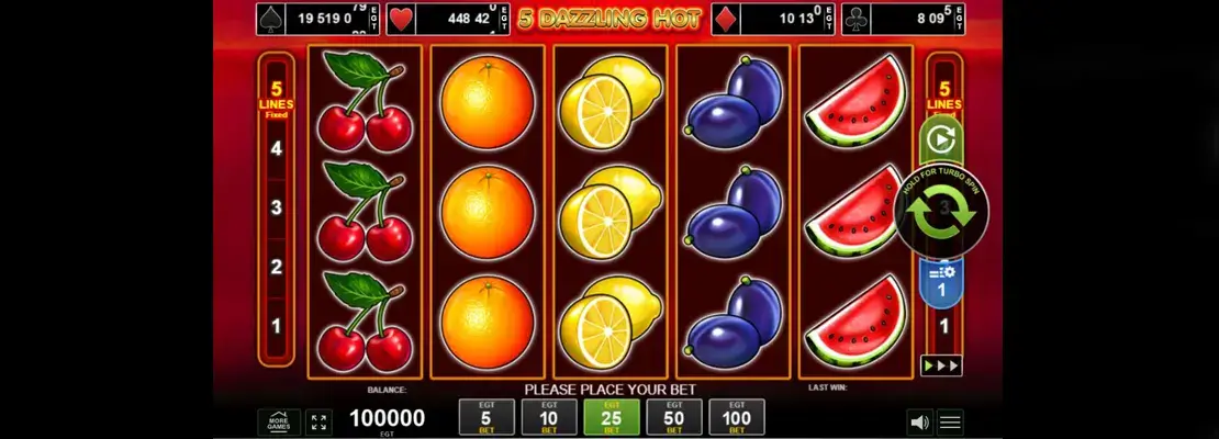 Spil 5 Dazzling Hot gratis i demotilstand