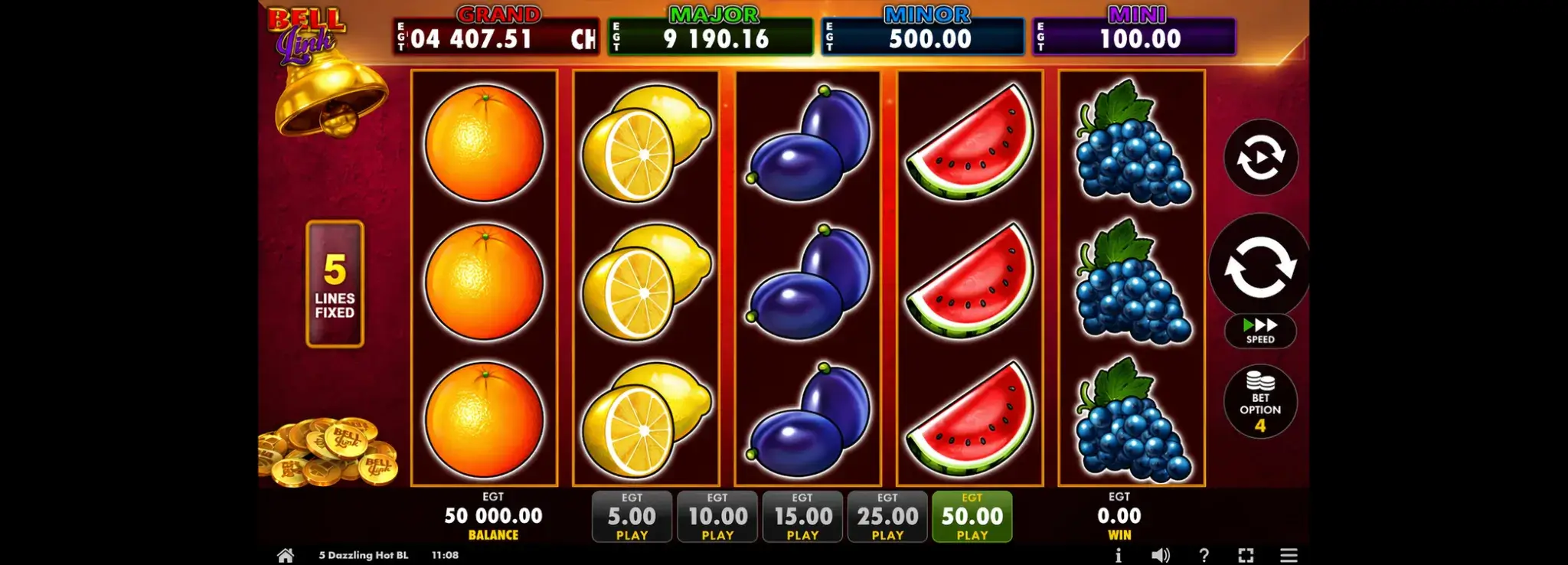 Spil 5 Dazzling Hot Bell Link gratis i demotilstand