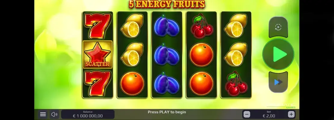 Demo modunda 5 Energy Fruits oyununu ücretsiz oynayın