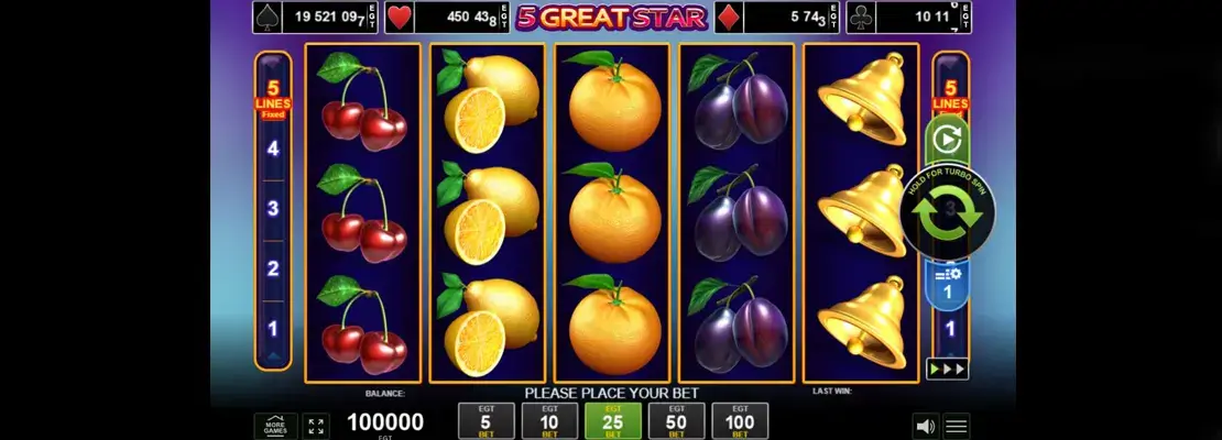 Gioca a 5 Great Star gratuitamente in modalità demo