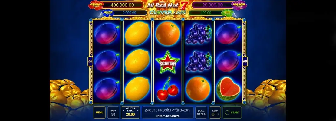 Játssz a 50 Red Hot 7 Clover Link játékkal ingyen demó módban