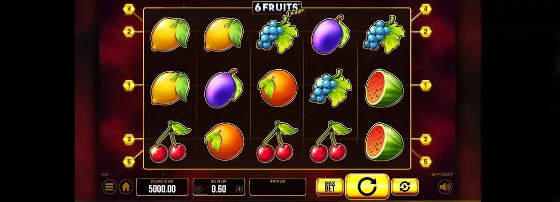 Spielen Sie 6 Fruits Deluxe kostenlos im Demomodus