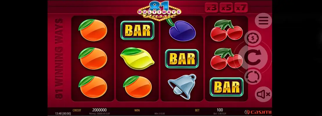 Mainkan 81 Multiways Classic secara percuma dalam mod demo