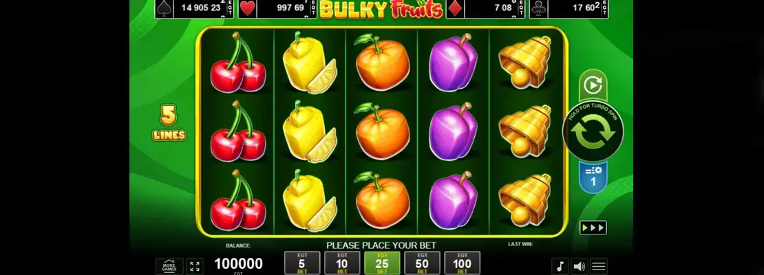 Spil Bulky Fruits gratis i demotilstand