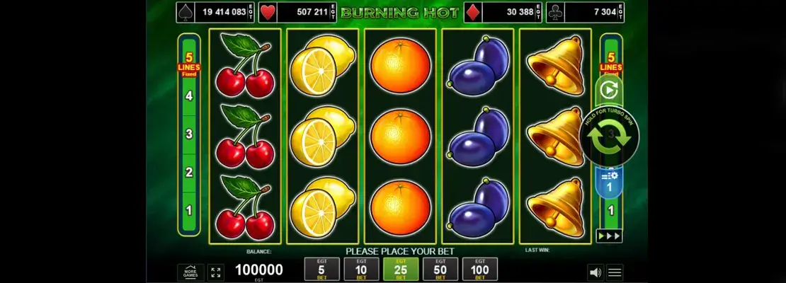 Spielen Sie Burning Hot kostenlos im Demomodus