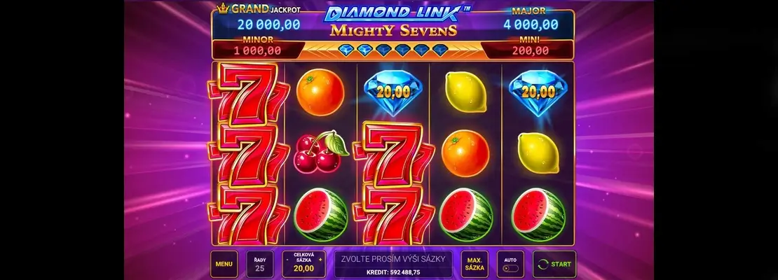 Spil Diamond Link Mighty Sevens gratis i demotilstand