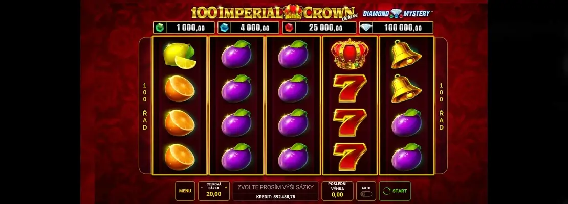 Demo modunda Diamond Mystery 100 Imperial Crown deluxe oyununu ücretsiz oynayın