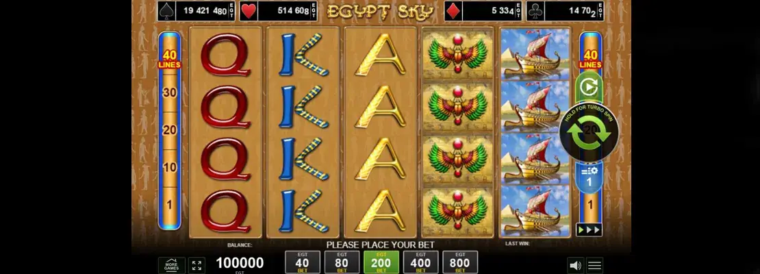 Játssz a Egypt Sky játékkal ingyen demó módban