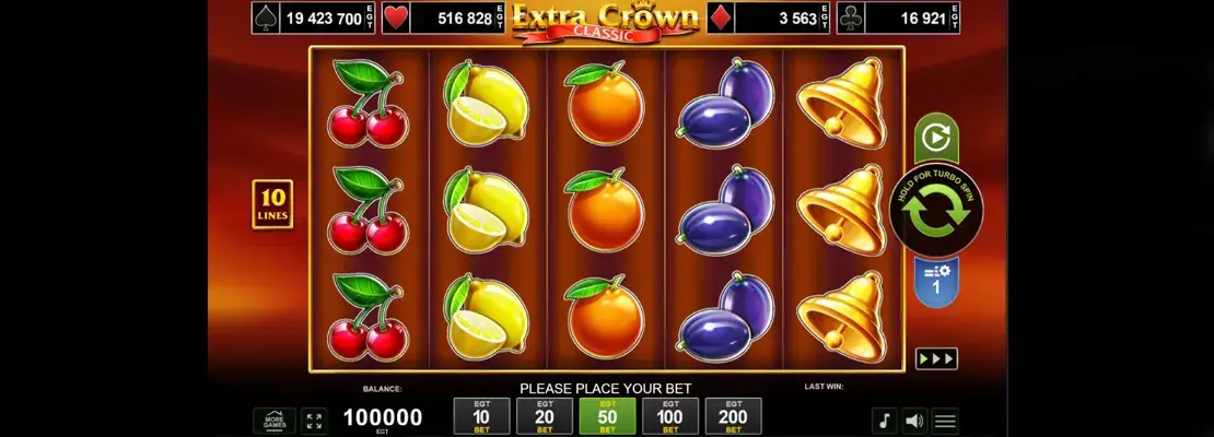 Mainkan Extra Crown secara percuma dalam mod demo