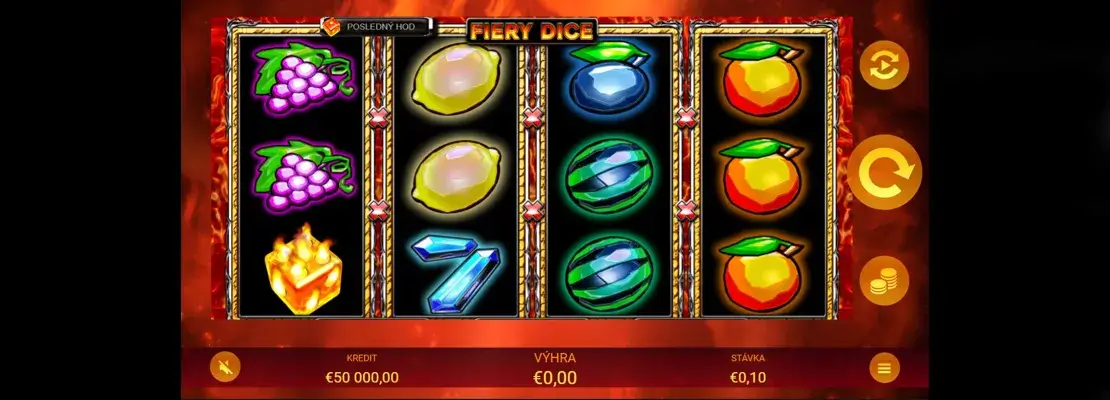 Spill Fiery Dice gratis i demomodus