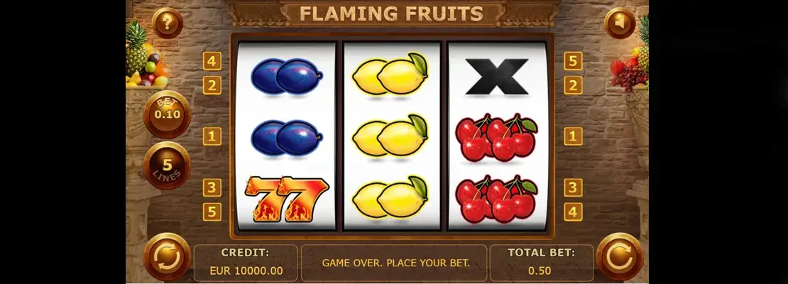 Játssz a Flaming Fruits játékkal ingyen demó módban
