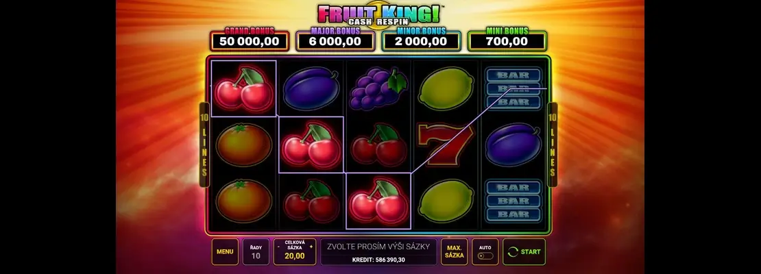 Játssz a Fruit King játékkal ingyen demó módban