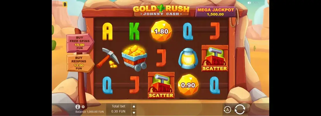 Játssz a Gold Rush Johnny Cash játékkal ingyen demó módban