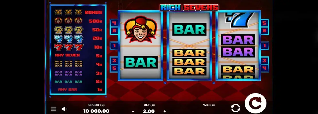 Играйте в Rich Sevens бесплатно в демо-режиме