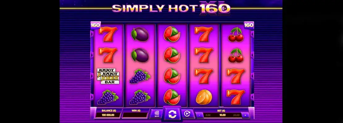 Játssz a Simply Hot XL 160 játékkal ingyen demó módban