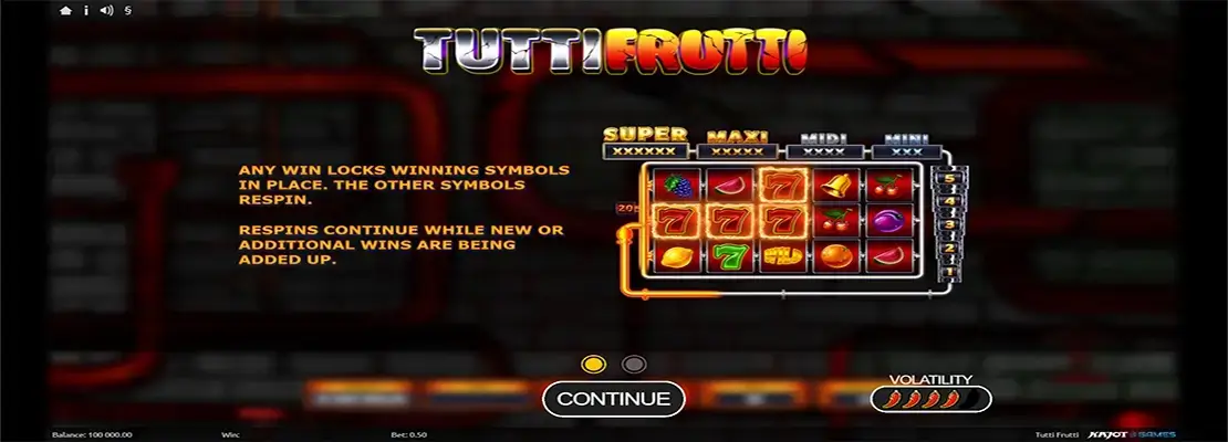العب Tutti Frutti مجانًا في الوضع التجريبي